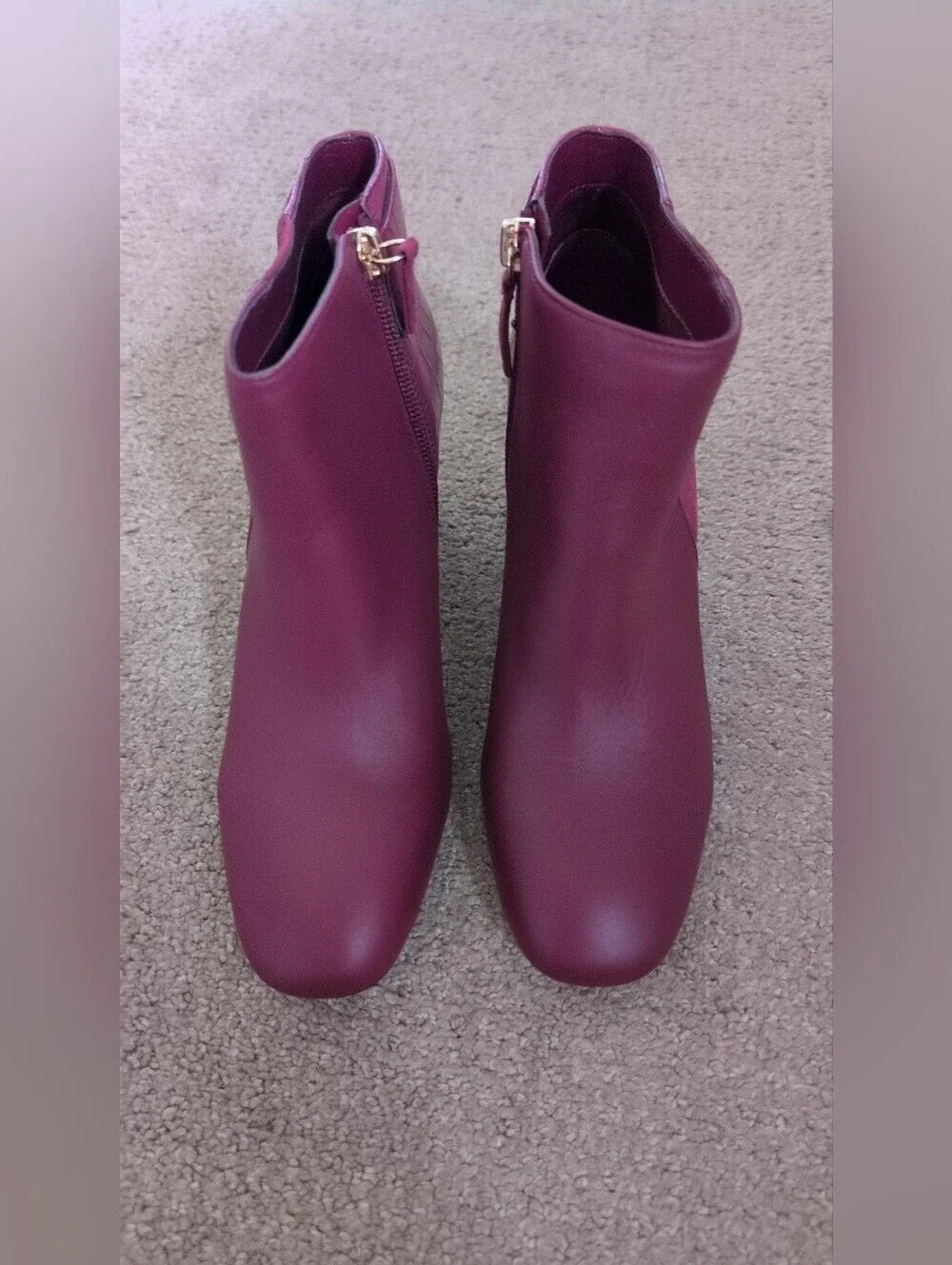 White House Black Market Burgundy Reptile Heeled Ankle Bootie
